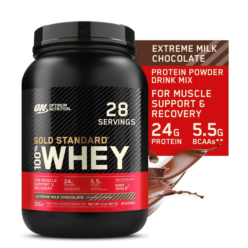 Chocolate, Protein Whey 28 Optimum 24g Protein, Gold Milk Nutrition, Powder, lb, 100% 2 Extreme Servings Standard