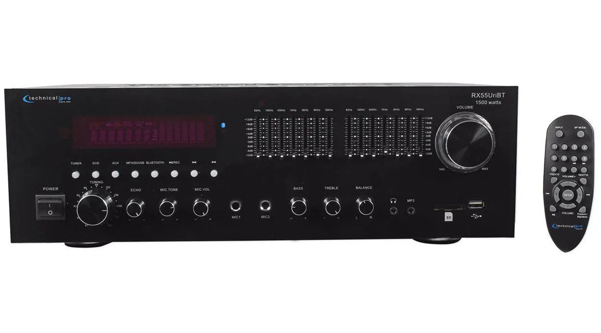 Ceiling Black 6.5" Speakers Theater Home Receiver+4) RX55URIBT Bluetooth