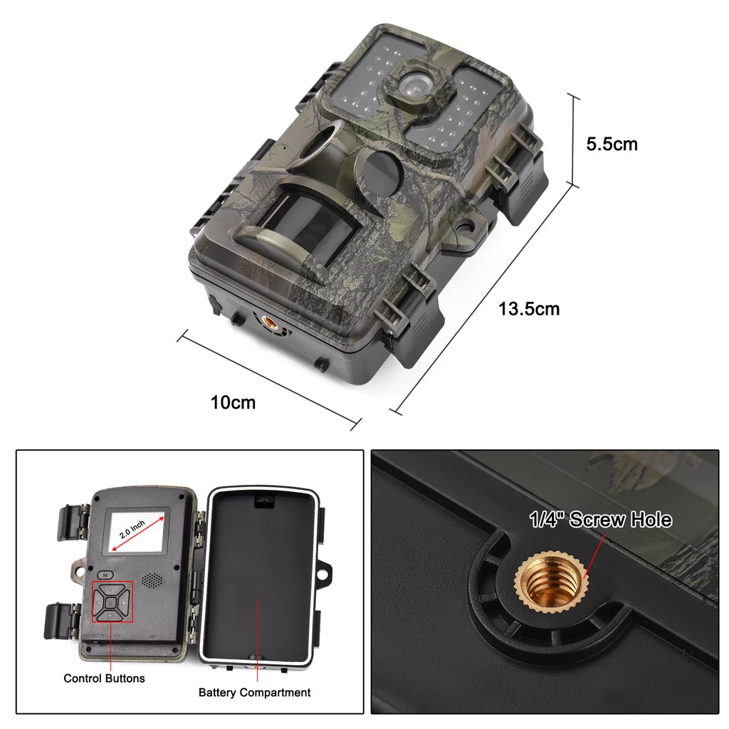 4K 0.5s TFT Tracking Activated 2.0 Trigger Infrared GoolRC Wildlife 16MP Sensors Waterproof Color with Inch Trail IP66 Time Motion PIR Supports Screen