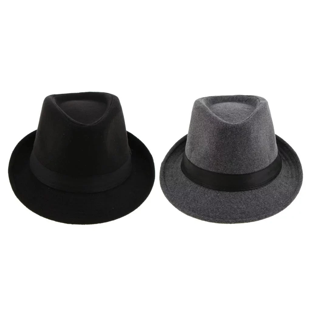 Hat Manhattan , Bowler Fedora Panama Hat Cap Segolike Retro Structured Size Winter , 2Pack