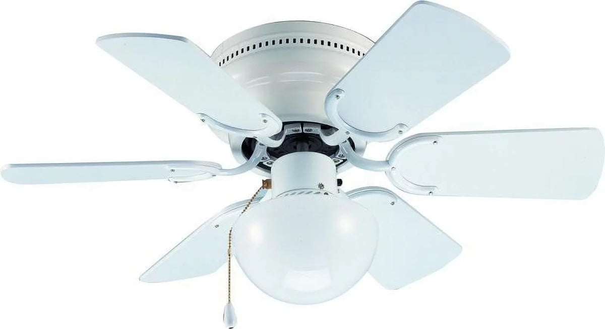 White Arcadia Gloss 30" Hardware 23-8274 Fan with Ceiling Finish Flush Mount House