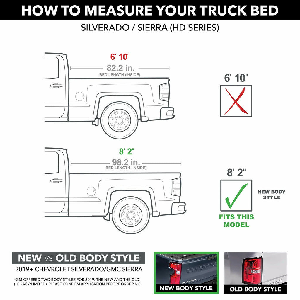 CHEVROLET GMC CT 2019-2023 TruXedo SILVERADO, Truck Tonneau Fits Bed Hard Cover 2019-2023 select: Rolling SIERRA Sentry