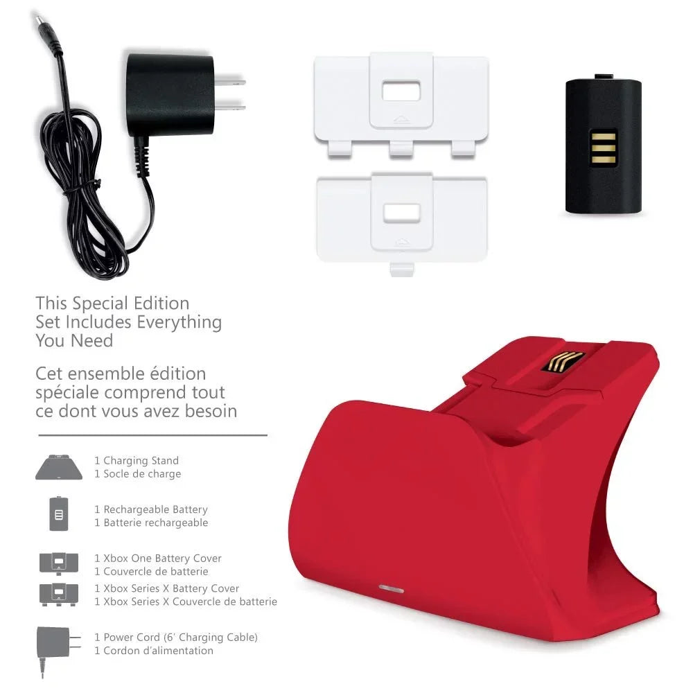 Stand Rechargeable Controller Station Red Pulse 1100 Xbox Charging Xbox Xbox for Universal Battery, and with Series Gear Pro One Mah XS Charging