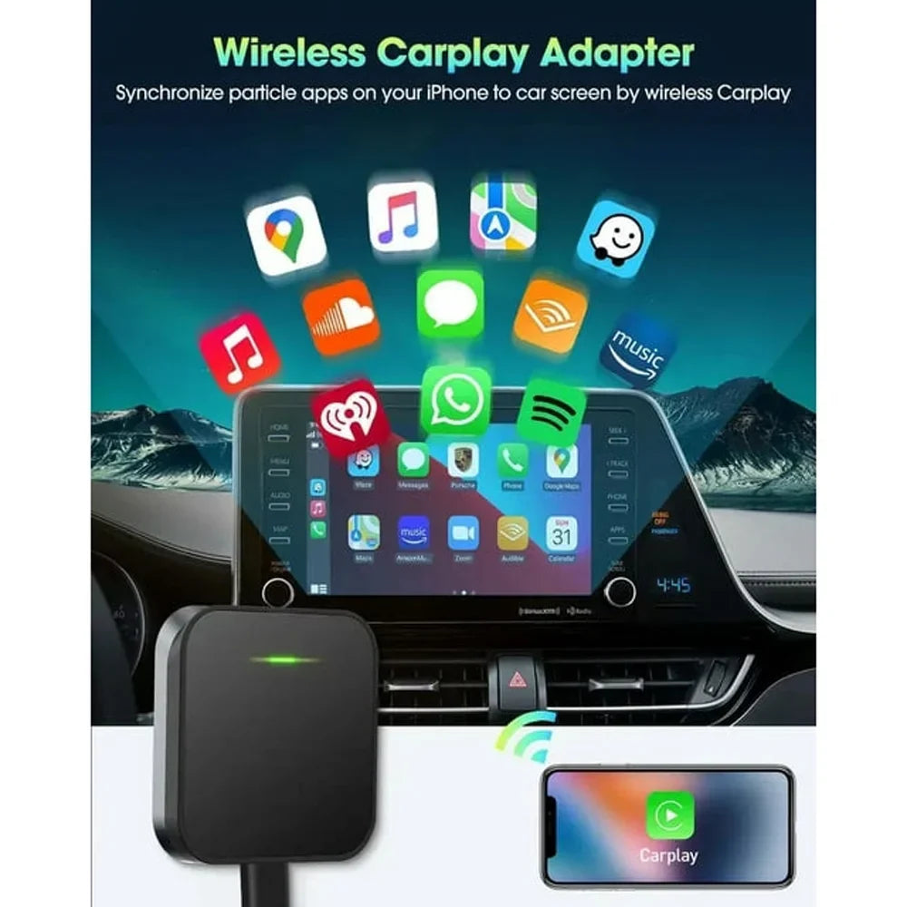 For iOS Car Apple Dongle, Carplay Navigation Black Auto Player Box Adapter Wireless
