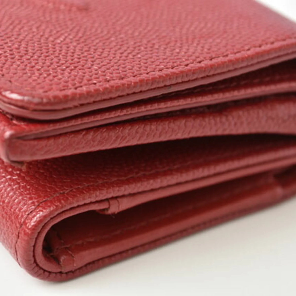 here CHANEL Chanel skin (Like Pre-Owned wallet mark caviar New) dark red