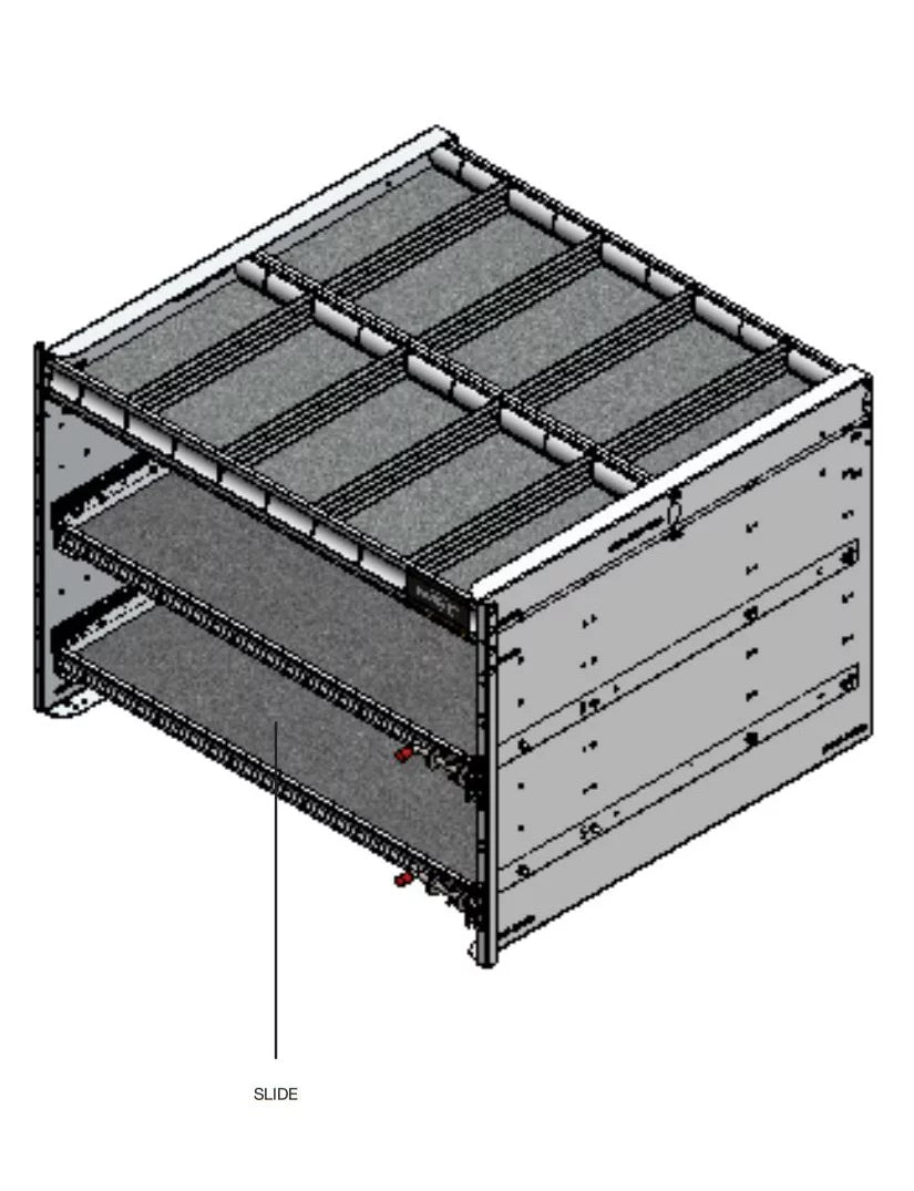 x 38"d 30"h, Tray 1 with Shelf 45"w x Axess Drawer, / 1 Aluminum, 5032-1