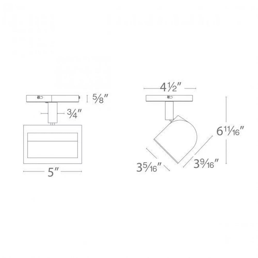 Inches Light Inches in Flood Wall LED Contemporary Wash Monopoint 9CRI 6.73 Wide Lighting-20W High-White Style-3.4 by 1 MO-3020W-930-WT-WAC 3000K