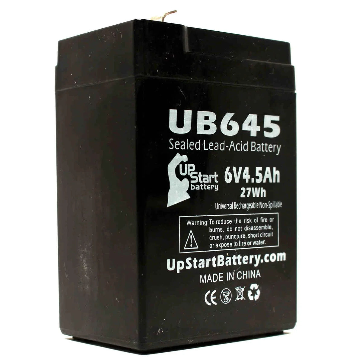'- Includes BCPRO 4500mAh, - Lite Adapters Replacement AGM, to F1 F2 Pack Lead Terminal, 5x SLA) Universal Compatible Battery Terminal Tripp 4.5Ah, Battery 10 850 - UB645 Sealed (6V, Acid F1