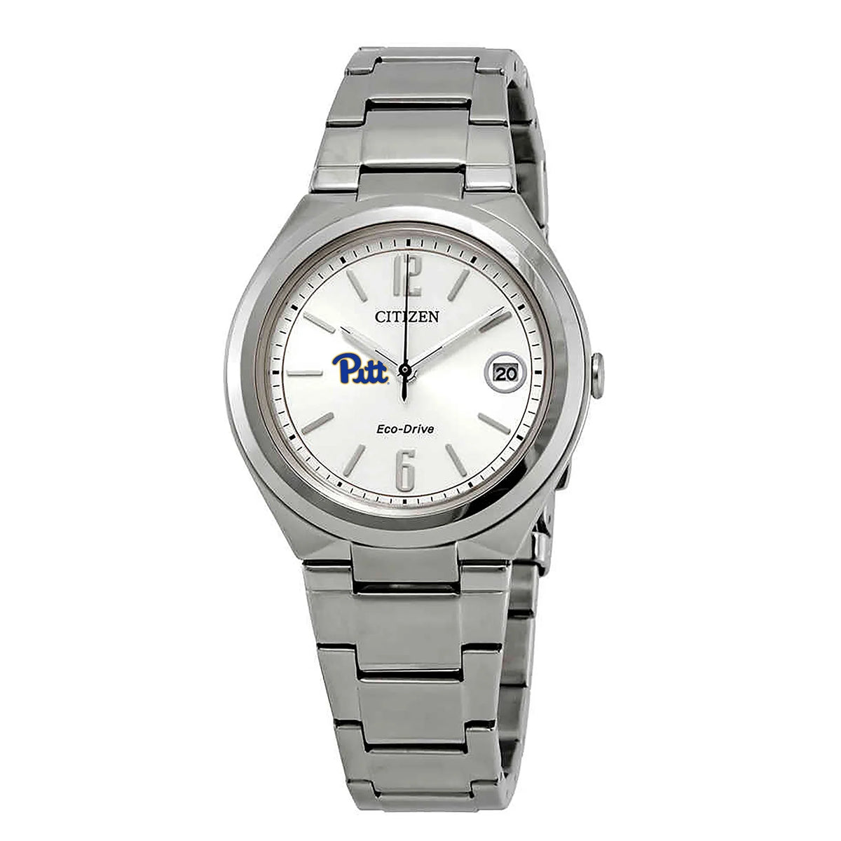 Silver Panthers Stainless Steel Eco-Drive Watch Women's Pitt