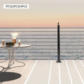 Level Post Black Railing Deck Level 36"*2"*2" Concrete Level Mount drilled Post Top Steel Stainless Adjustable Cable Top Post Wood Finish Line