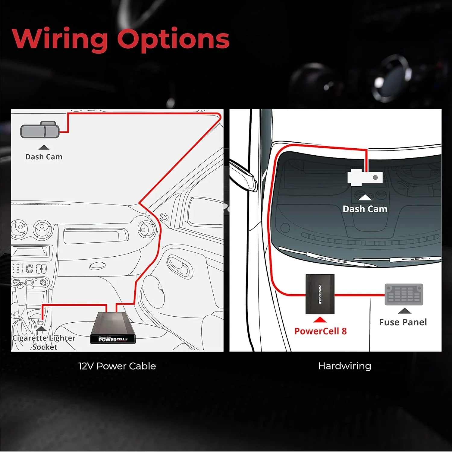 Battery Dash Thinkware | Pack 7,500 | BlackVue BlackboxMyCar Bluetooth Compatible 96Wh, Cam with Dashcams PowerCell and 8 mAh,