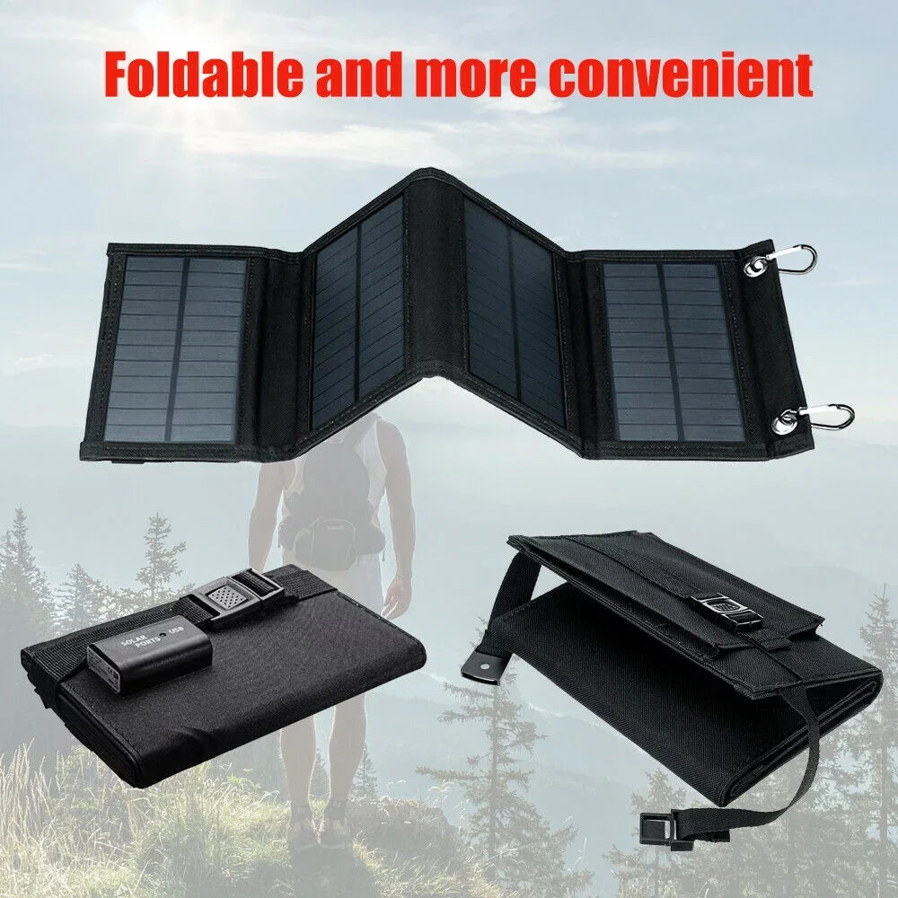 Portable Outdoors for Bank Solar Phone 80W Solar Hiking Panel Fishing Emergency Power Waterproof Charger Camping Charger Phone Solar