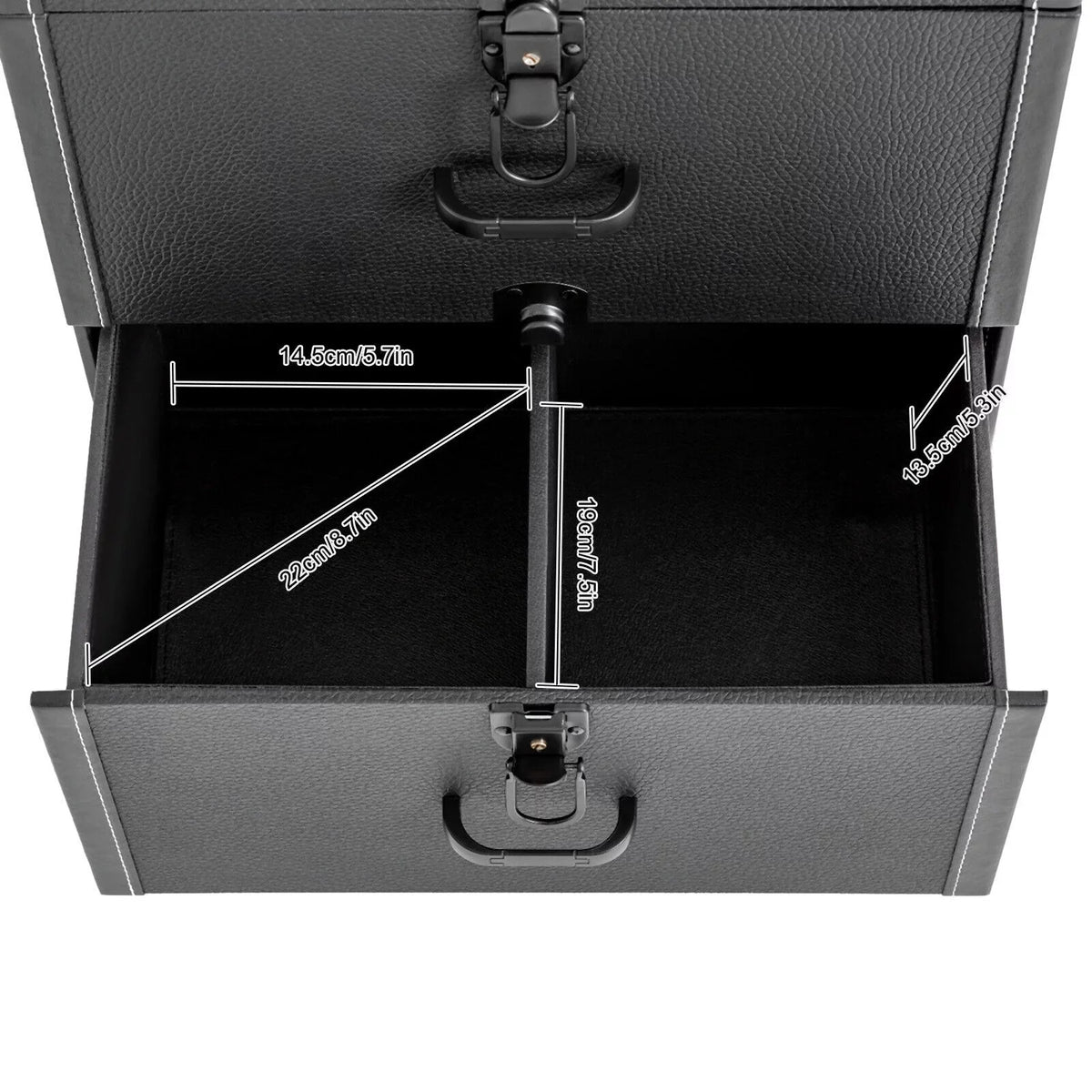 4 ZhdnBhnos Rolling w/ Makeup Trolley Wheels Box Case & Cosmetic Storage Organizer Lock Train Polish (Black) Luggage Nail