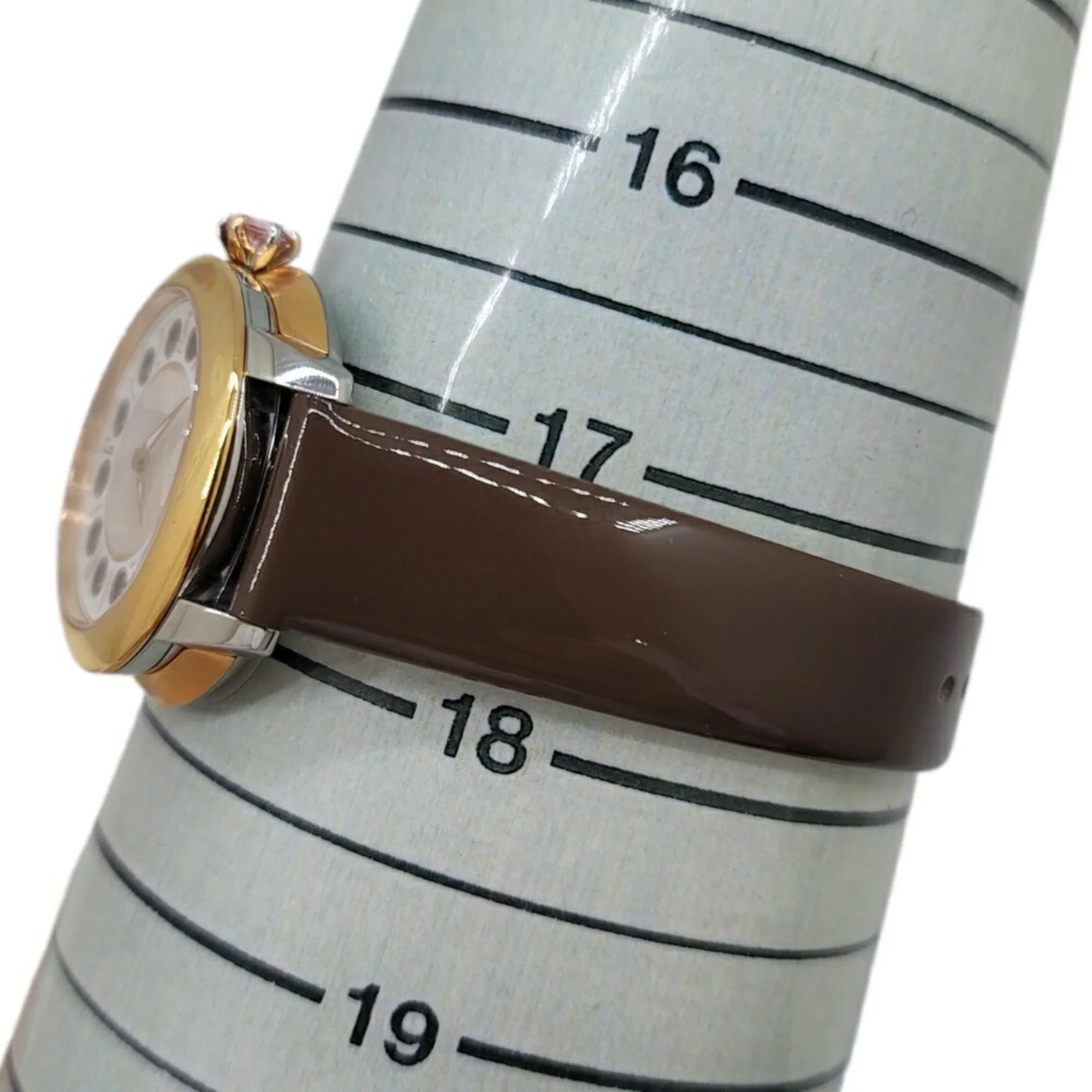New) (Like Eye Spinel Clock Black Topaz SS Quartz FENDI Fendi Fashionable Colors Watch Enamel 3 Brown Women's Belt Shine Pre-Owned Shell