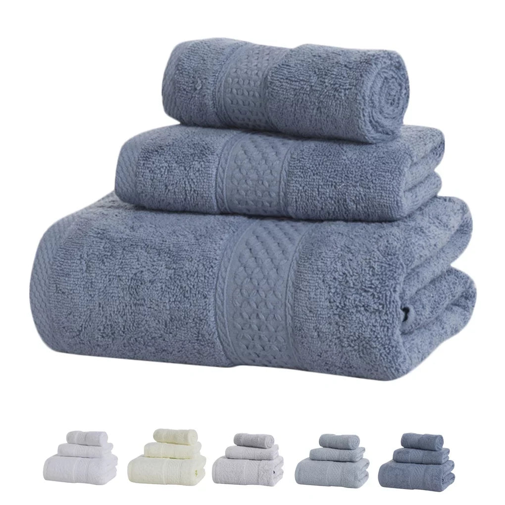 Cotton Pcs/set Medium Towel Hotel Cleaning Grey 3 Drying Hands Absorption Home Body Towel, Face Water Sweat