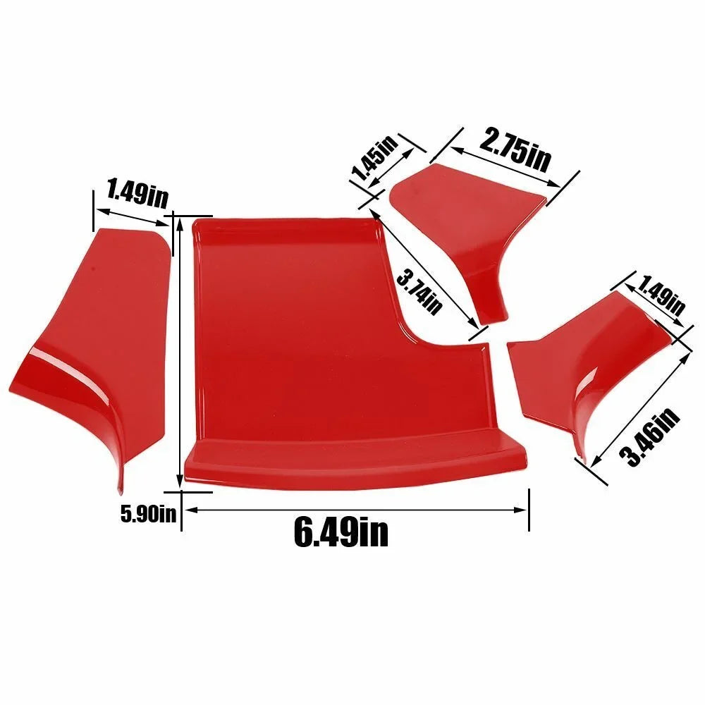 Red ABS Teledu Center Storage Shift Panel Console Gear Trim