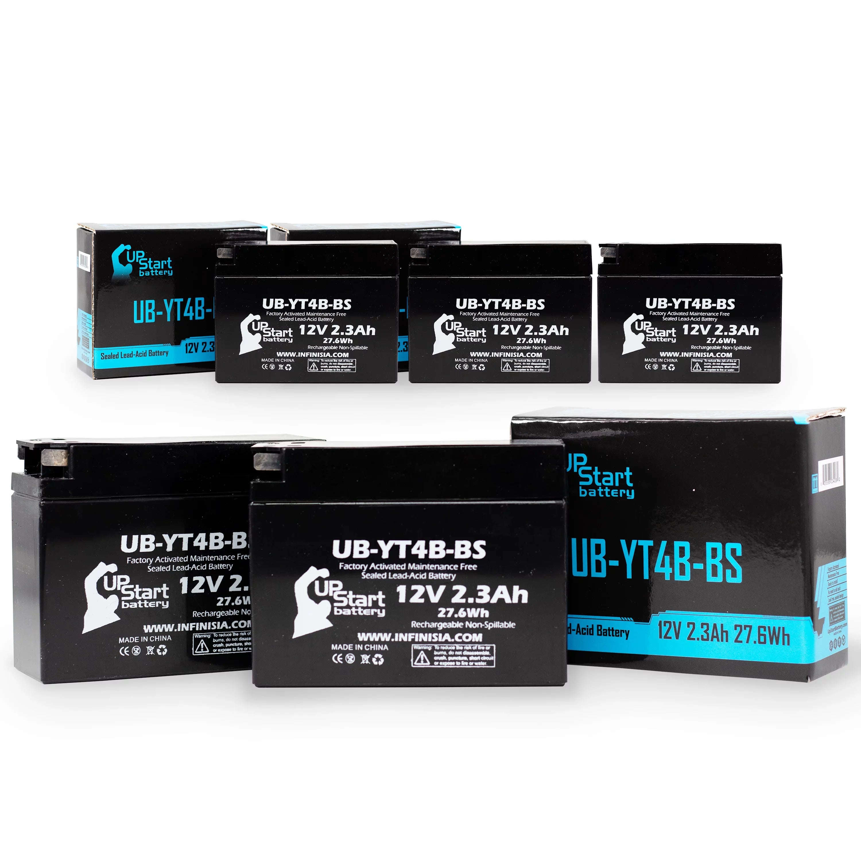 Battery for 400CC Replacement SR400 Battery 5-Pack Factory 2.3Ah, Free, UpStart Motorcycle UB-YT4B-BS - 2001 Yamaha Maintenance 12V, Activated,