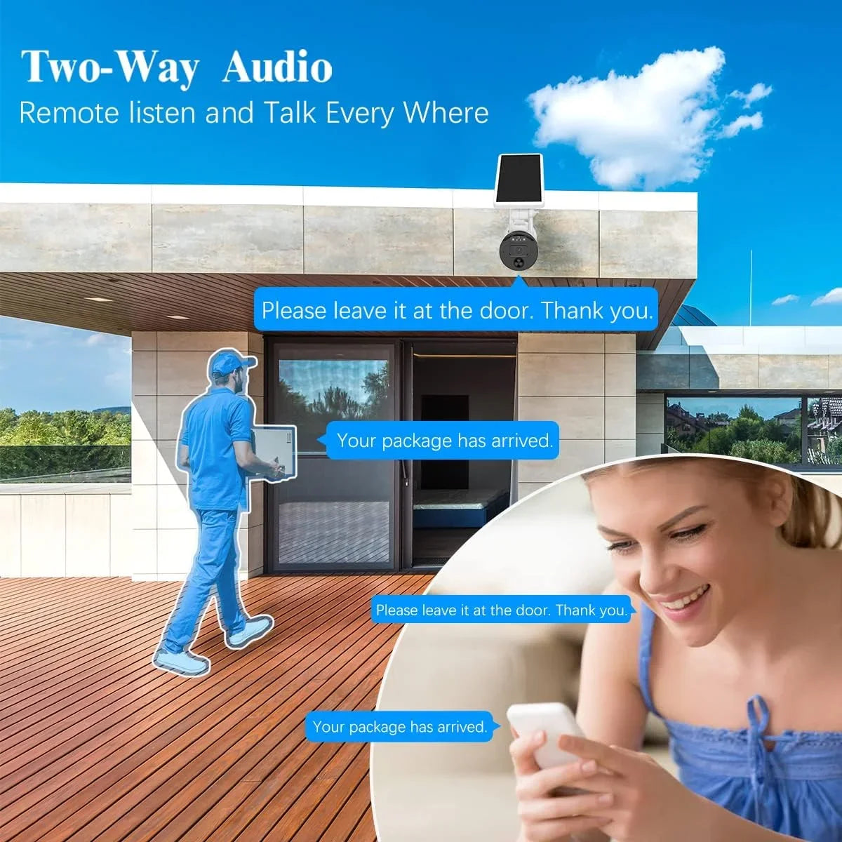 Dual Panel, AI Camera Battery Detection, Night Surveillance Pack) Security WEILAILIFE Outdoor Camera, Vision, Solar 2K Rechargeable Wi-Fi Antenna with Solar (2 Wireless