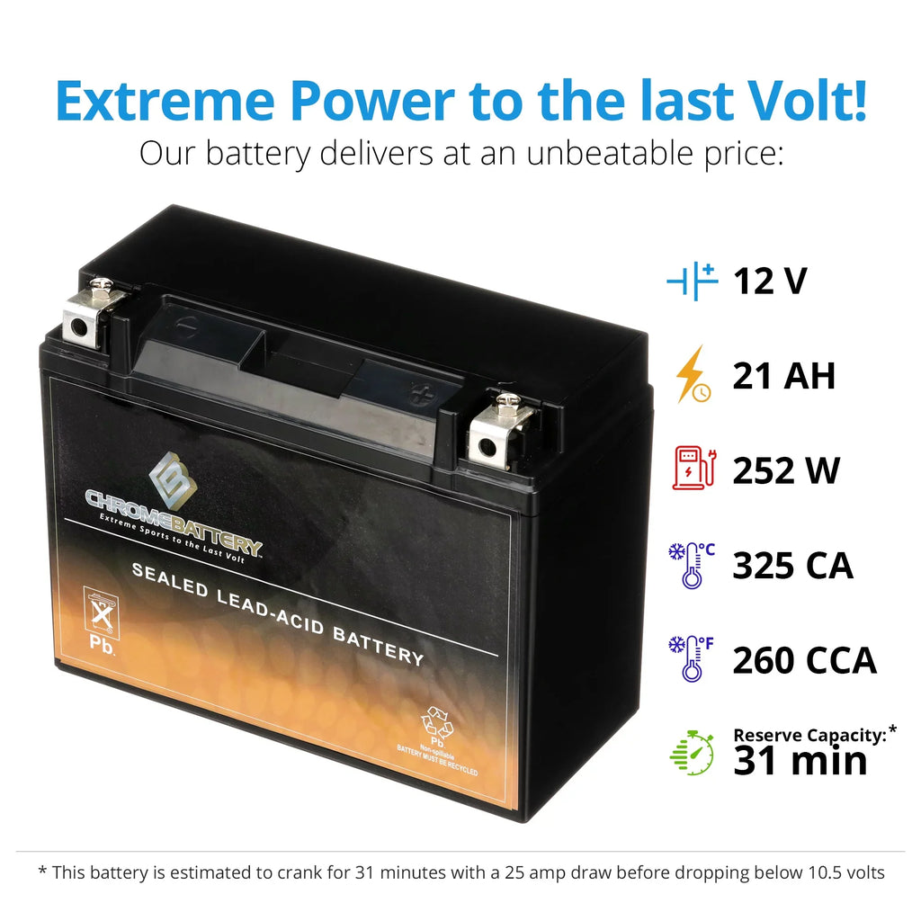 Arctic Battery for Chrome 260 Battery Prowler 12 650cc Y50-n18l-a3 2008 (50-n18l-a3 650 Cat Ah, Cca) Utv Volt,20