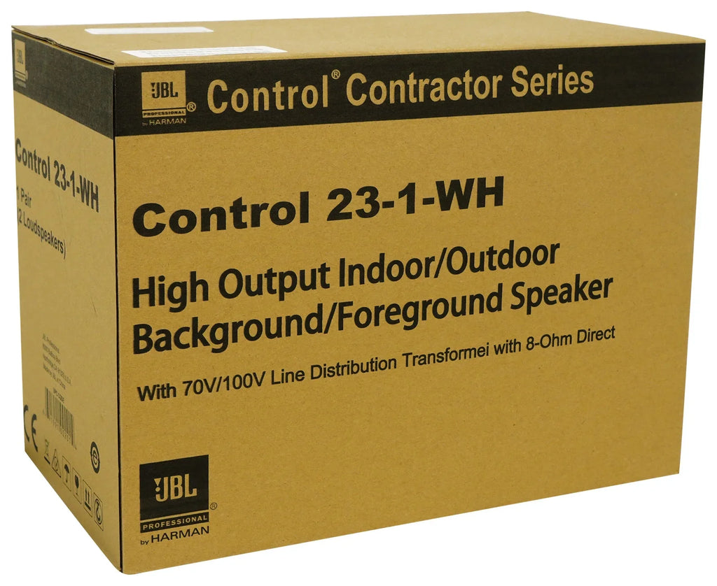 23-1 Control Indoor/Outdoor Amp 70v Commercial White + Speakers 3" JBL (2) Wall
