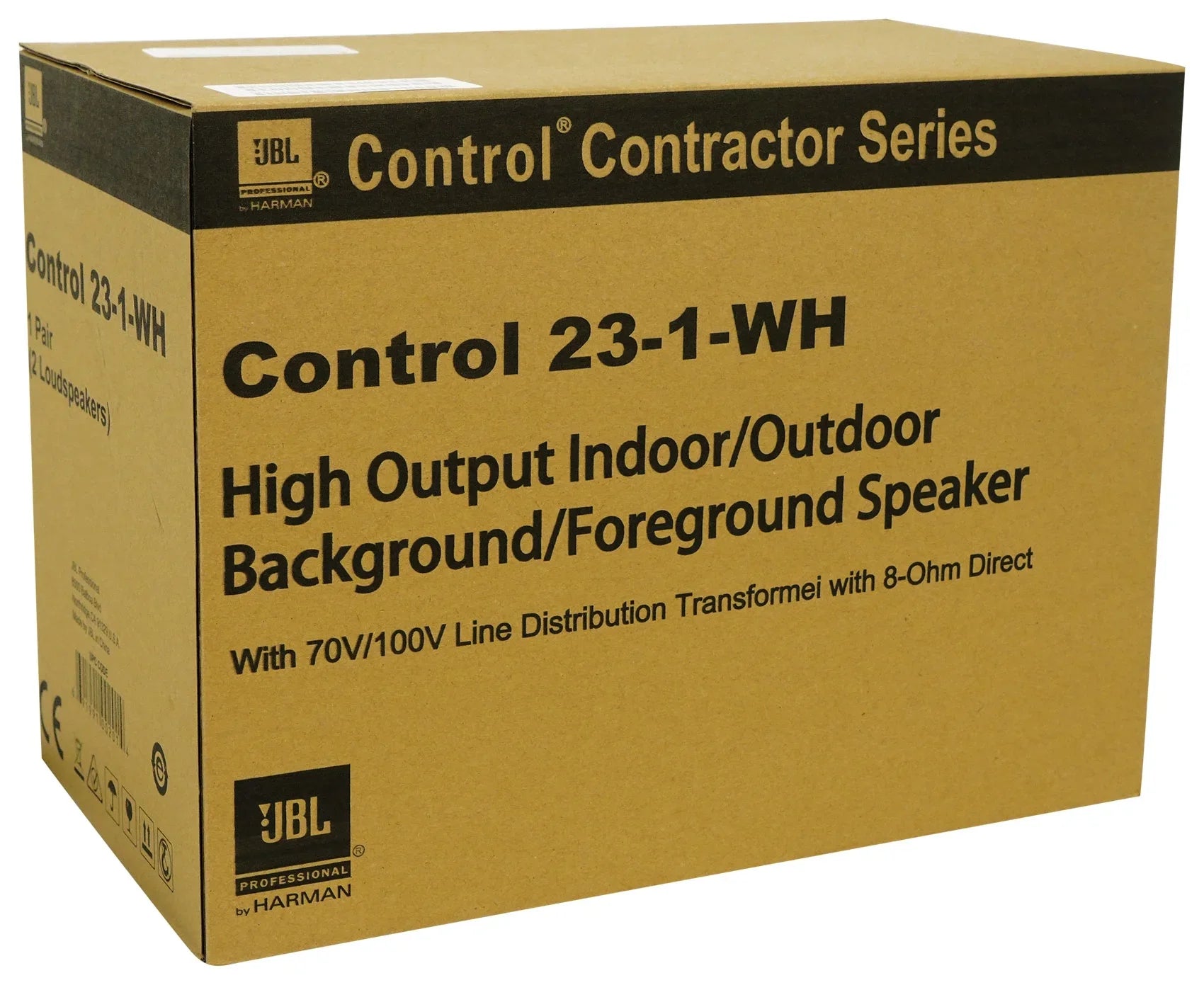 23-1 Control Indoor/Outdoor Amp 70v Commercial White + Speakers 3" JBL (2) Wall