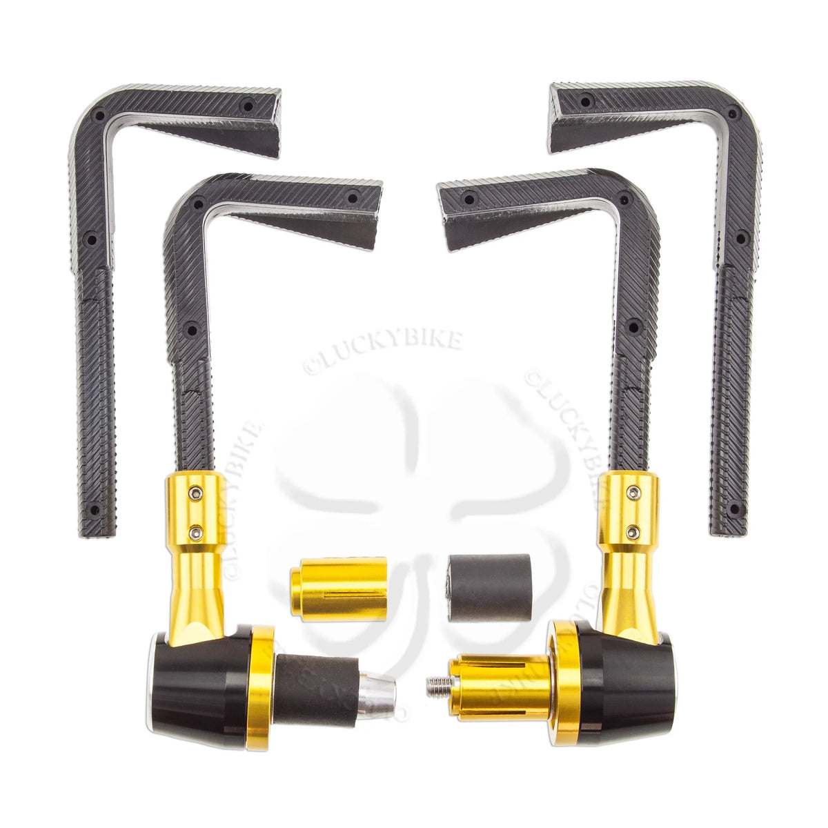 Gold Race Bar Guard 6mm Hand Block 7/8" Universal End PVC & Lever CNC