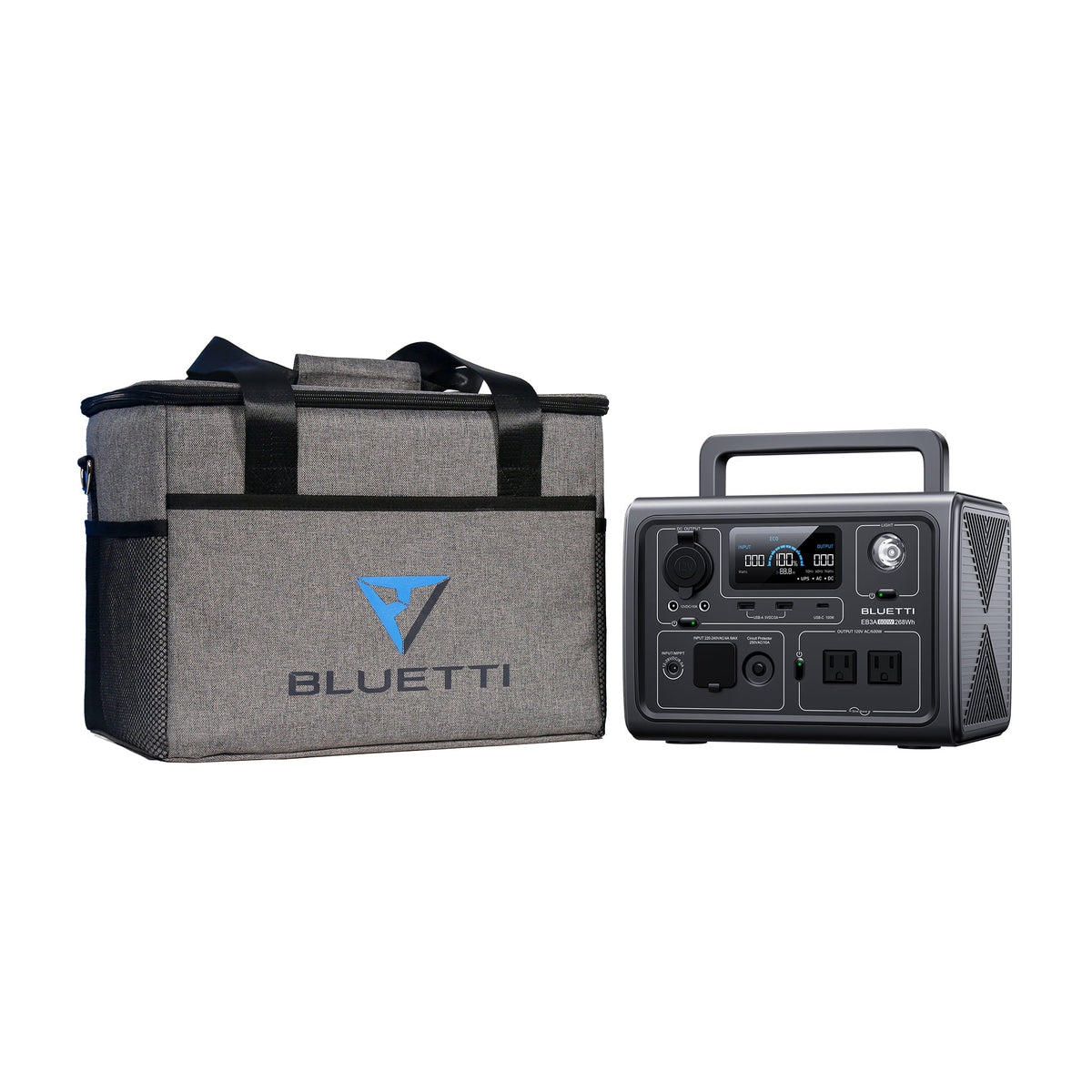 BLUETTI Station Generator, Power Home Bag,600W W/Carry LiFePO4 Use, EB3A Solar Generator, for Emergency 268Wh Portable Camping,