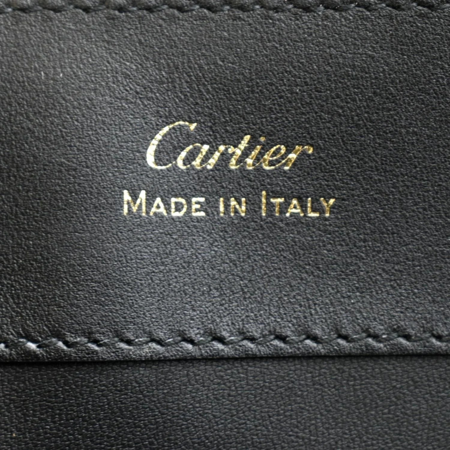 Calfskin Handle Top Mini Leather Black CARTIER Bag Satchel Guirlande Pre-owned