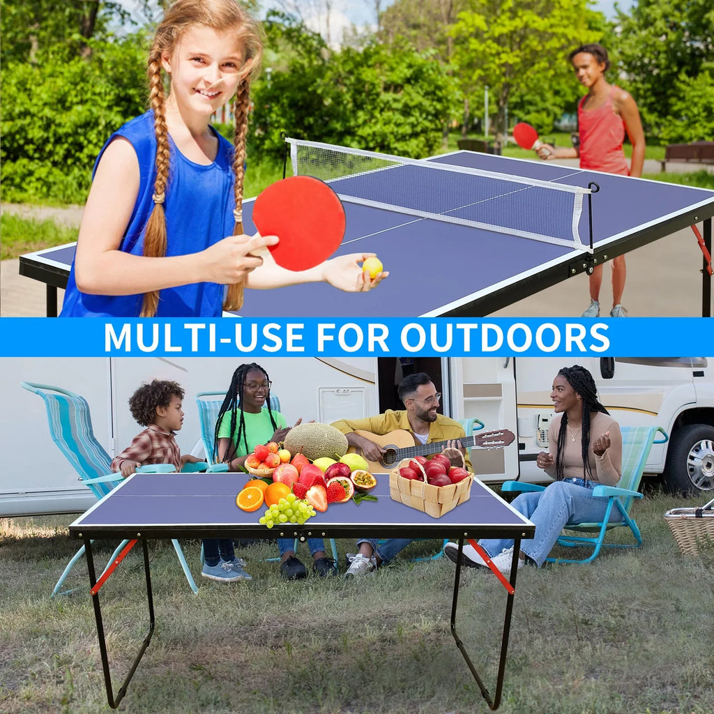 Tennis 2 Midsize Tennis Table & Foldable for and Table Table Adults Kids, Net, Tennis Set, Paddles 3 Indoor Table Table Portable Pong Ping Balls Outdoor with Table