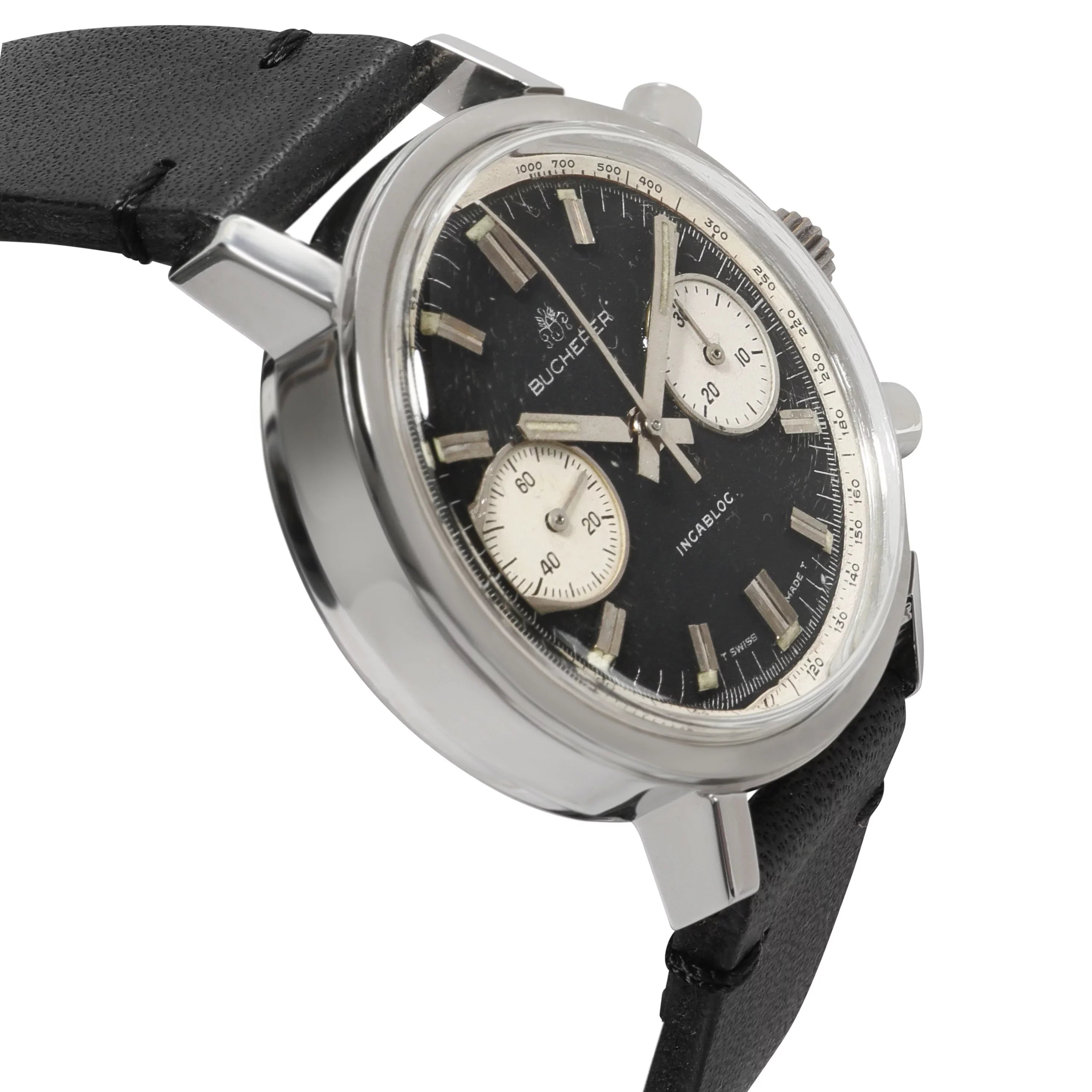 Vintage Stainless Men's Bucherer Chrono Chrono in Steel Pre-Owned Watch