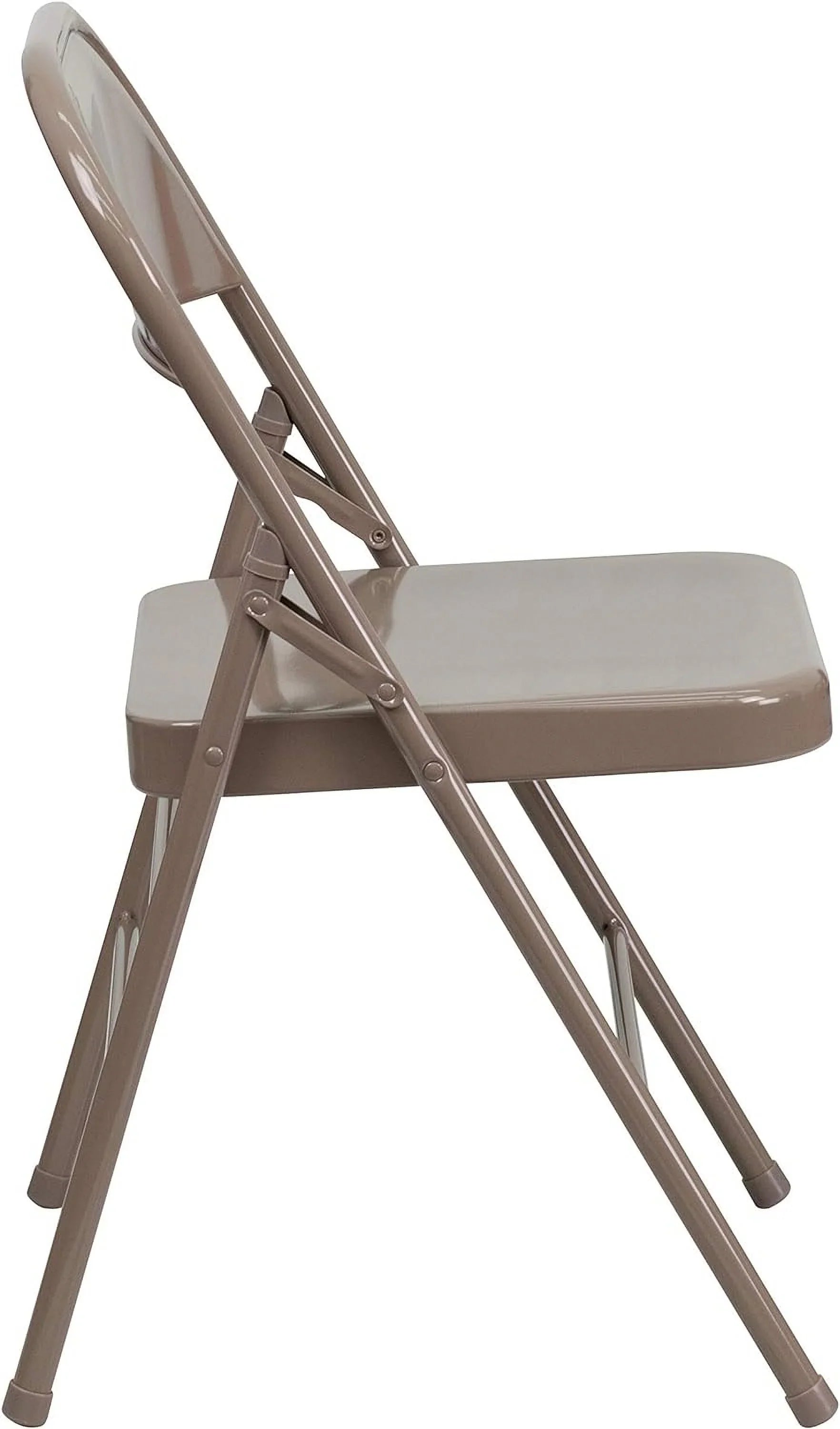 Triple Series HERCULES & Hinged Beige Metal Folding Chair Double Braced