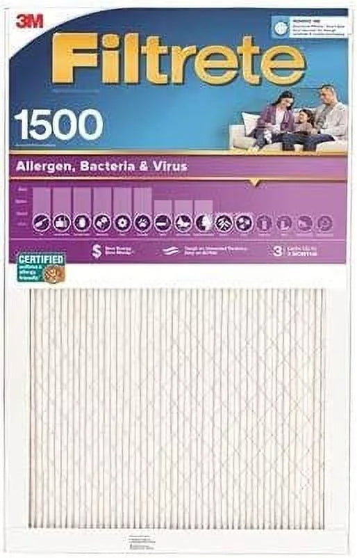 Ultra 3 Purple, 16x24x1-In. Pleated 6 2025DC-6 Air 3M - Quantity Allergen Filter, Months, Reduction,