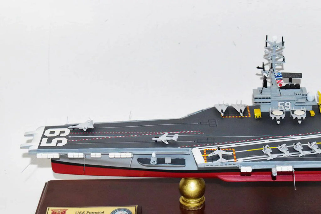 Carrier Model,Forrestal Aircraft Model,Navy,Scale Class,Mahogany Forrestal CV-59 USS