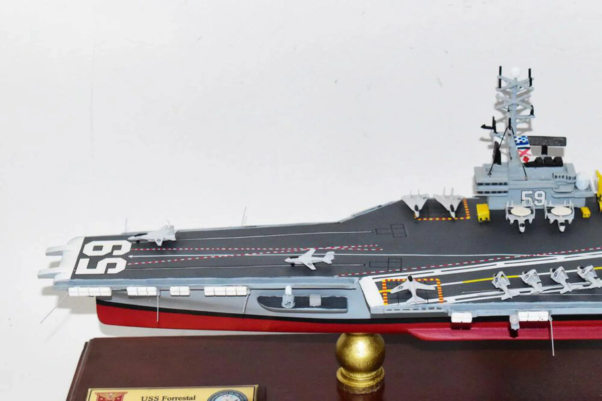 Carrier Model,Forrestal Aircraft Model,Navy,Scale Class,Mahogany Forrestal CV-59 USS