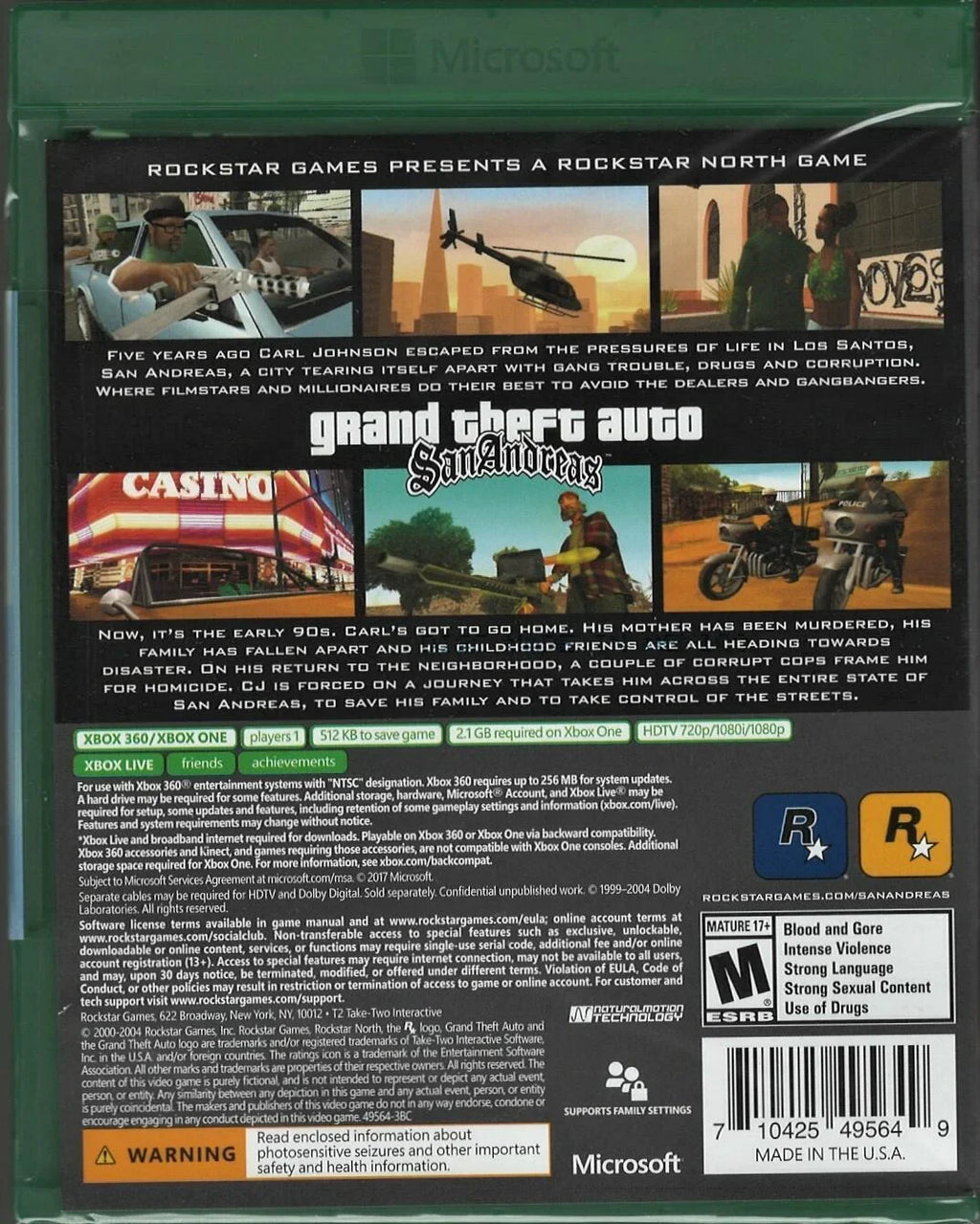 Factory New 360 Xbox Auto: Packaging) San Grand Andreas Theft Sealed-0710425495649 (XB1 (Brand