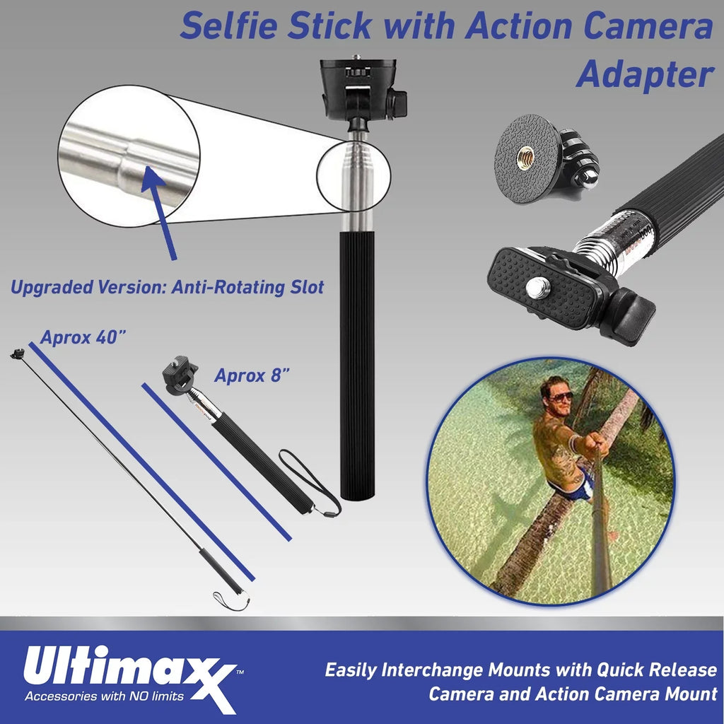 HERO11 Extreme 64GB Multi-Adjustable More Selfie-Stick Mount, Pipe (27pc Bike Bundle) Black Mini MicroSDXC, Bundle / & Includes: Grand GoPro Ultimaxx Much -
