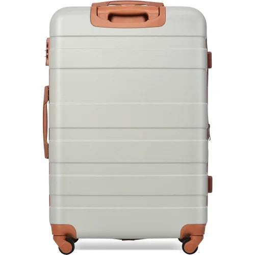 New and Hardshell Suitcase with Suitcase Brown) Sets 3pcs Grey ABS Luggage TSA 20''24''28''( Spinner Luggage sets Light Expandable Clearance Durable Lock Wheels Hardside Lightweight Model