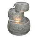 3-Tier and 11.5” Home Classic D LED Garden Quartz x Lightweight Polyresin 15” Indoor/Outdoor Fountain Light, H Cascading Color, with