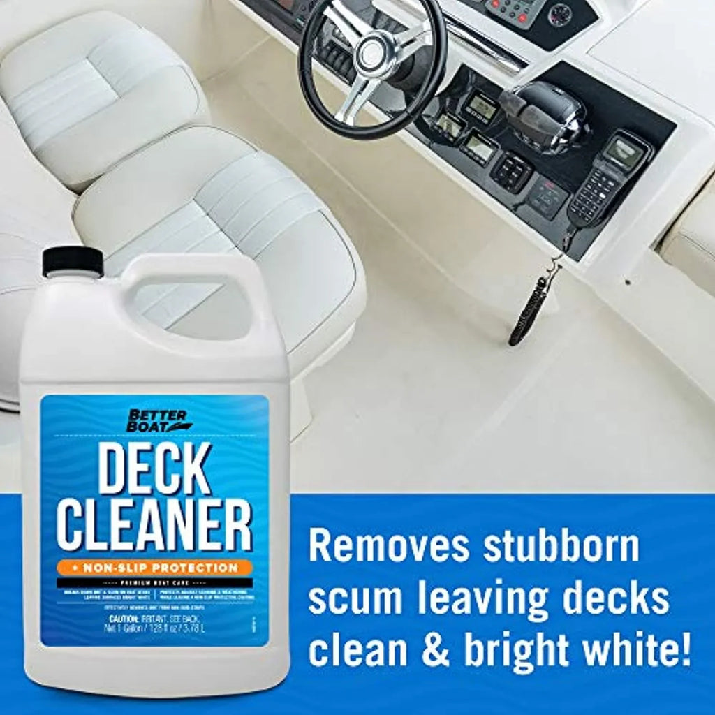 Marine Floor Stick Aluminum Boat Gallon Fiberglass Vinyl Cleaner Clean & Cleaner for Deck to Sealant Skid Surface, Grade Supplies Composite Cleaner Plastic, Soap Non Boat Anti Cleaning Hull Wash Boat