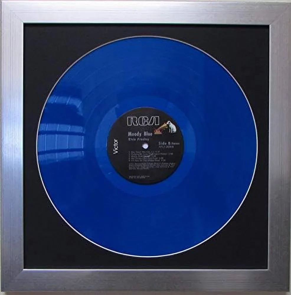12" Picture / Frame Disc Display Vinyl Silver LP Record Matting Black Frame) (Brushed