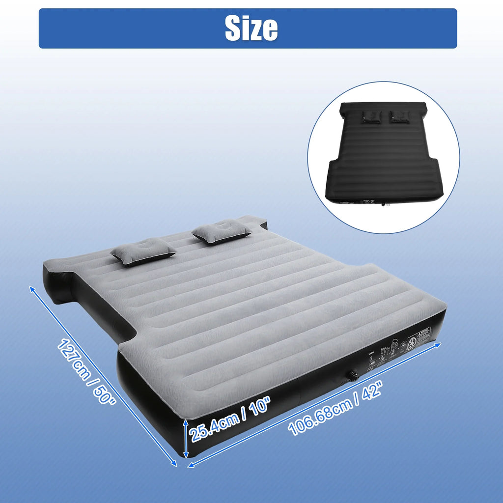5.5-5.8ft Inflatable Bed Short Pump Truck Electric Universal Bargains Full-Size Air Kit Thickened Unique PVC Gray with