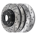and 2.5L 4 Set 2.0L 2018 Black 2022 AutoShack FWD 2017 BRKPK200 Rotors 2016 CX-5 2019 Rear AWD Slotted Mazda Brake for Replacement 2020 2021 Drilled of Front