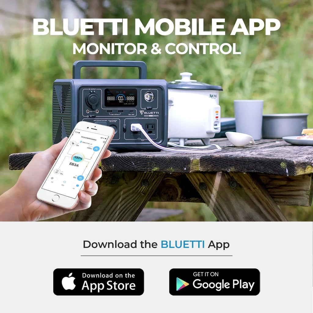 BLUETTI Station Generator, Power Home Bag,600W W/Carry LiFePO4 Use, EB3A Solar Generator, for Emergency 268Wh Portable Camping,