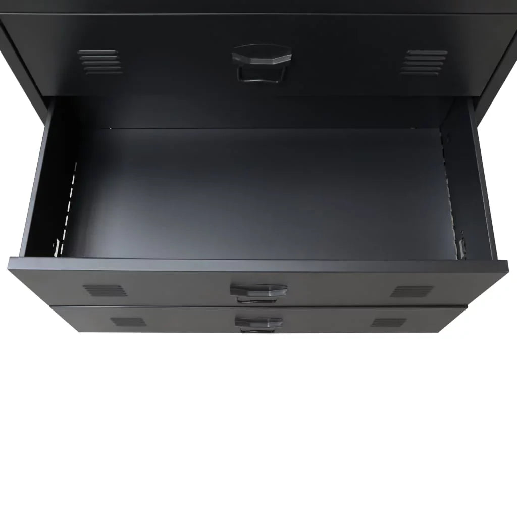(W 4 Style Inches Black Side Dresser 15.7 H) Room Furniture D Drawer Anself x Entryway Living Metal with Decor 30.7 Industrial Storage x End 36.6 x Chest Hallway Handles x Cabinet Bedroom