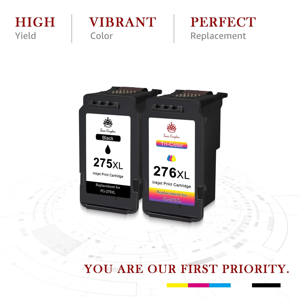 Ink TS3520 Capacity TR4700 275XL Ink 276 Printer TS3500 Cartridges for TR4720 High Black, Color) PG-275XL Pixma 276XL CL-276XL TS3522 (2 Ink Cartridges TR4722 275 and 1 for 276 275 Canon