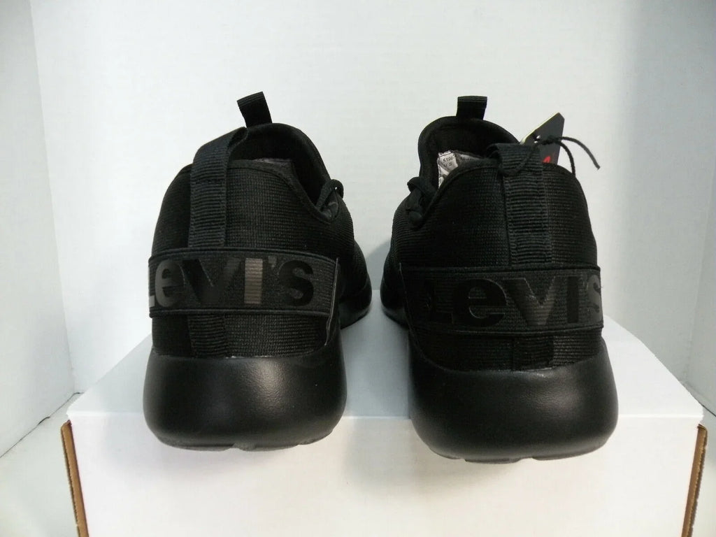 TRAINERS 12 SIZE COMFORT LOW NEW LEVIS SHOES ATHLETIC SPORTS BLACK SNEAKERS MEN