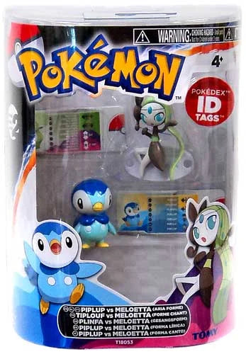 & Meloetta vs. Piplup Basic Figure 2-Pack White Pokemon [Aria Forme] Black