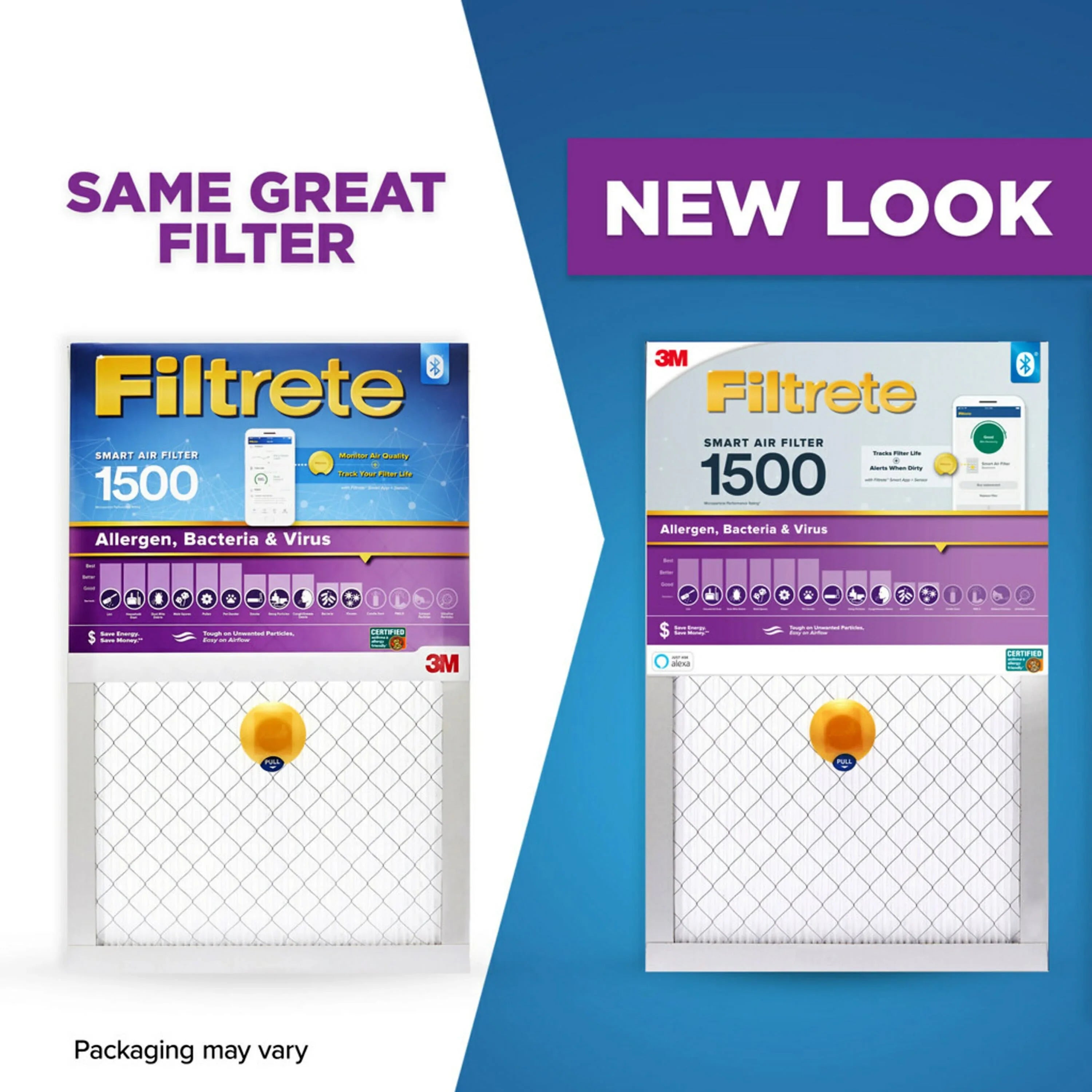 14x20x1 Bacteria Virus, 1 12, Air MPR Filtrete Smart 1500 Allergen, MERV Filter Filter,