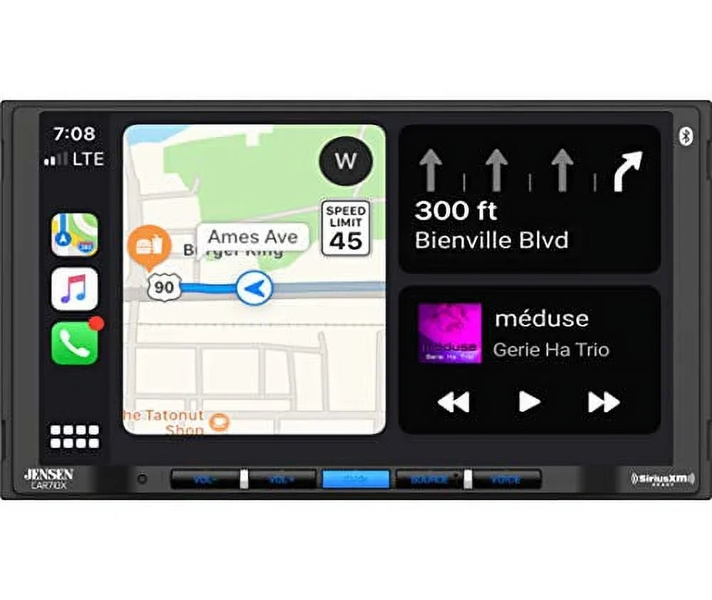 Android Power (60W Apple Auto x 4) 240 l l Mechless l CarPlay Bluetooth Multimedia with SiriusXM-Ready l Watts 7” CAR710X Receiver Built-in Jensen MOSFET