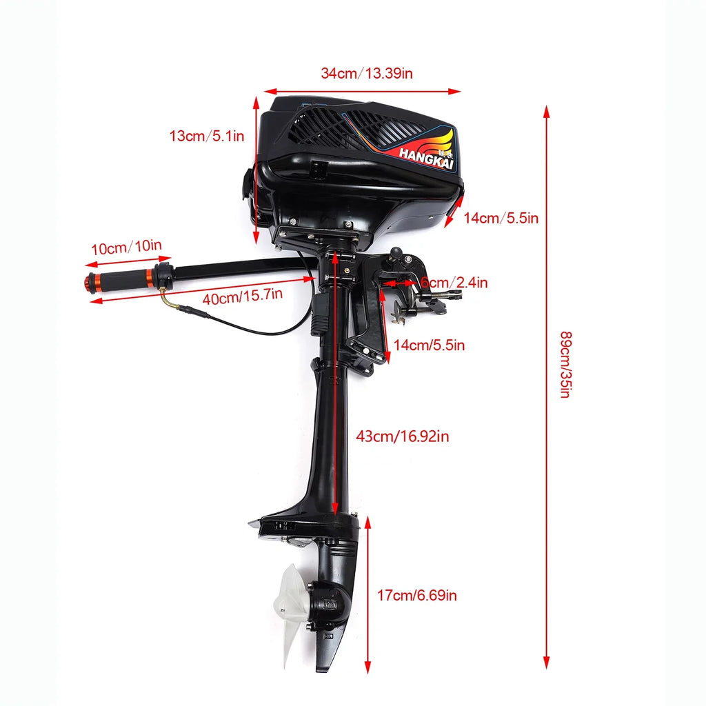 Duty Shaft Air Heavy Boat Fishing Control Trolling 2 System Cooling Tiller Inflatable Miumaeov Propeller Engine 3.6HP CDI Stroke Outboard Motor Shaft